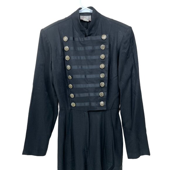 Vtg Dani Michael's Women's Sz 5/6 Jumpsuit Romper Parade Black Gold Buttons - Picture 5 of 8